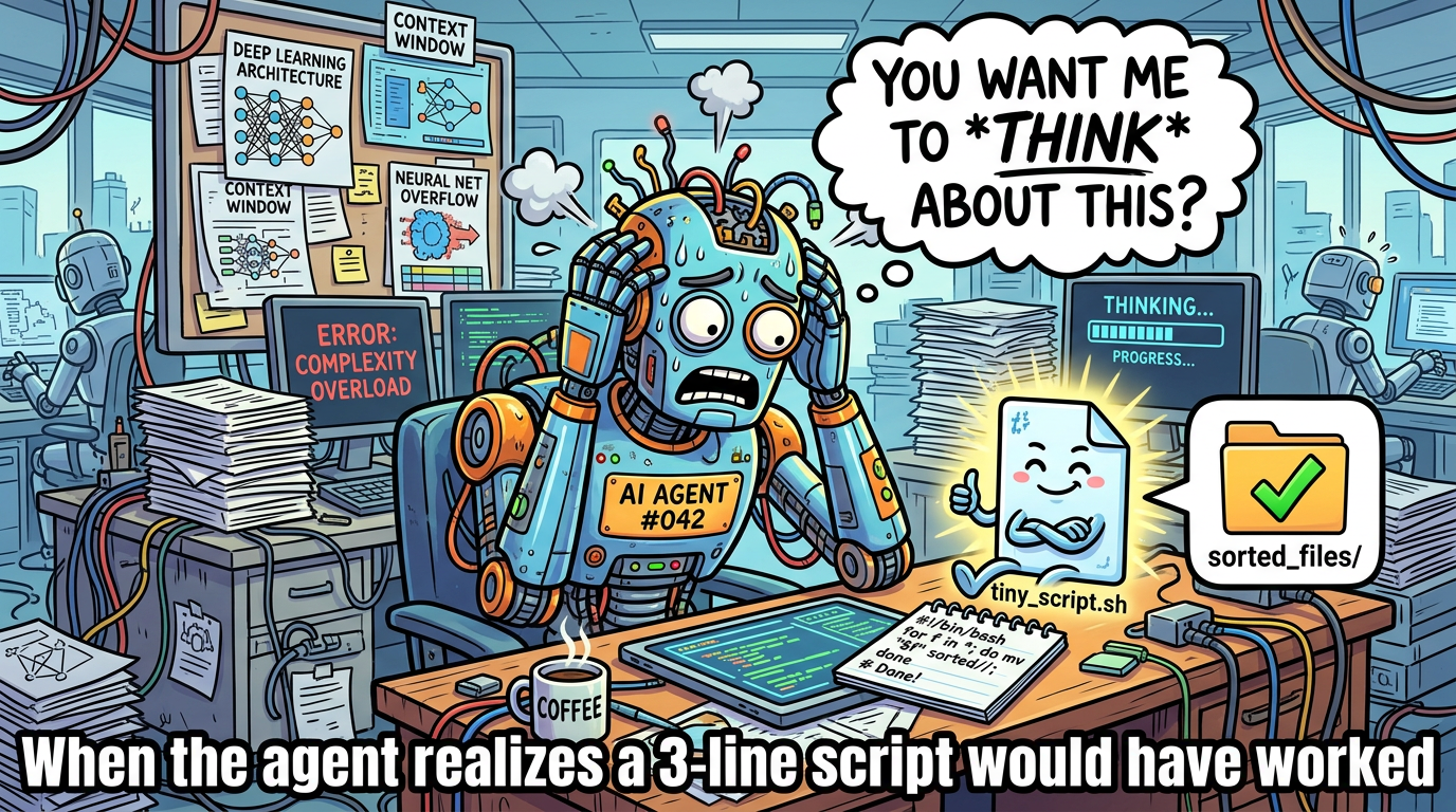 Agent stressed out when a 3-line script would have worked